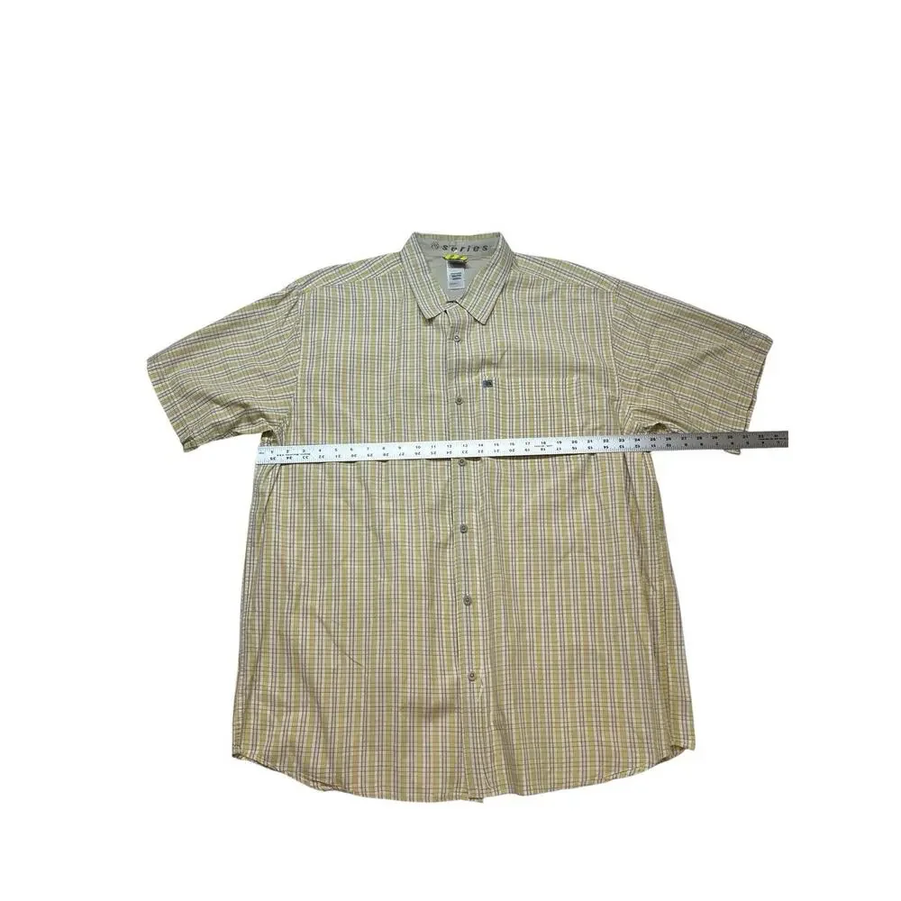 The North Face A5 Series Beige plaid button-up short sleeve shirt Men’s Size XXL